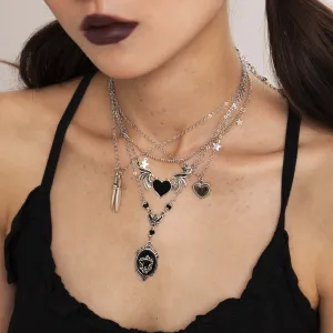 Sisslia Gold Necklace Multi-layer Ocean Style Gold Plated Alloy Necklaces Jewelry Personality Punk Fashion Jewelry Necklaces