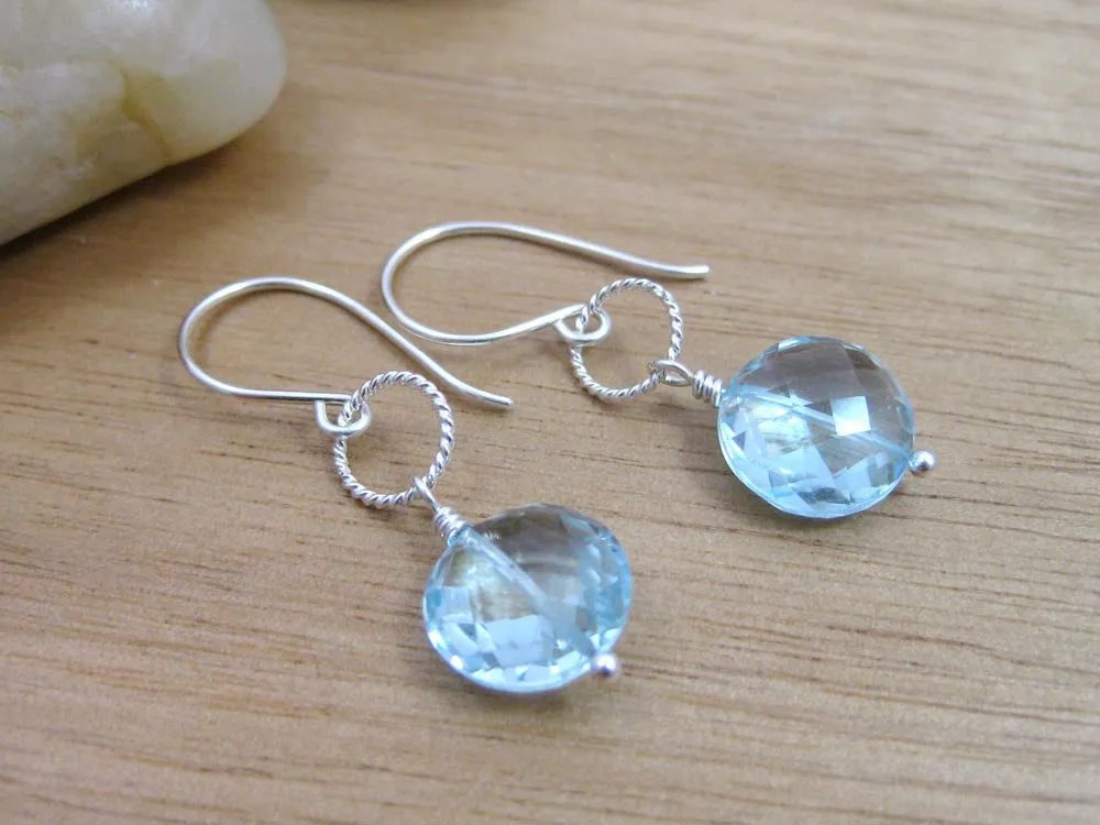 Sky Blue Topaz Dangle Earrings
