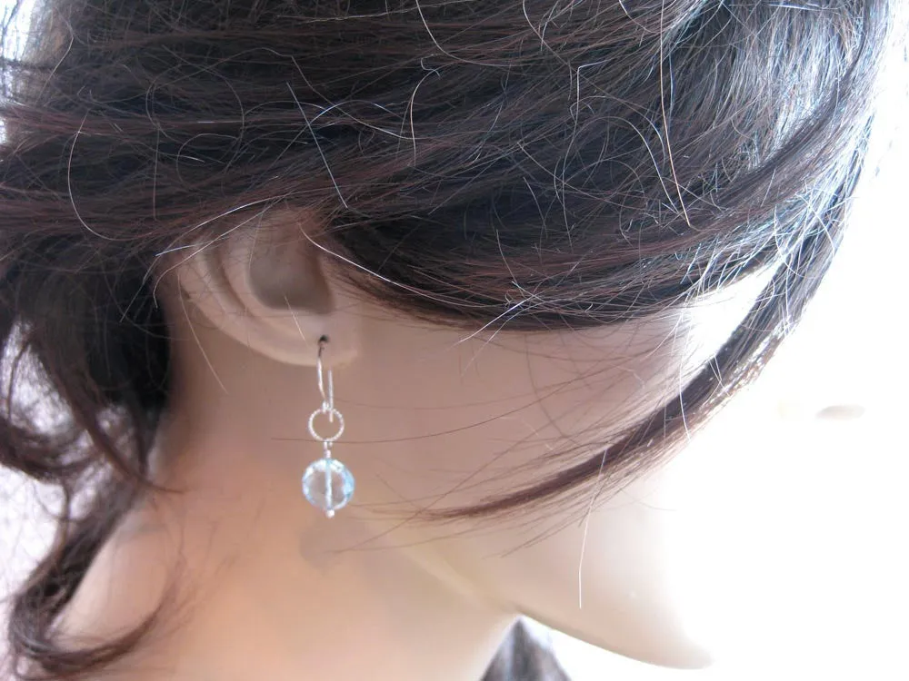 Sky Blue Topaz Dangle Earrings