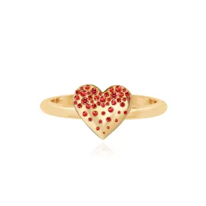 Small Dripping Scattered Heart Gemstone Ring