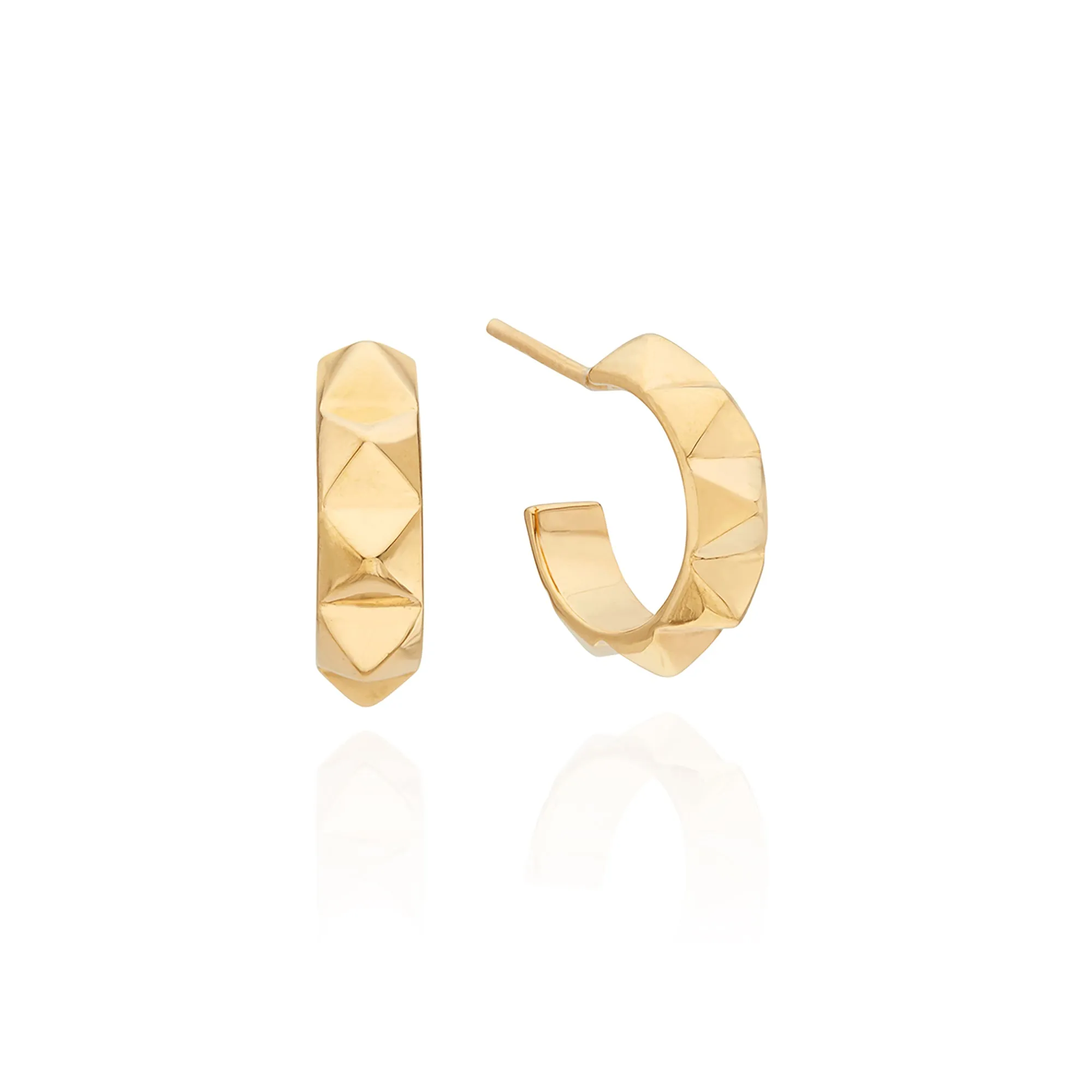 Small Studded Hoop Earrings - Gold