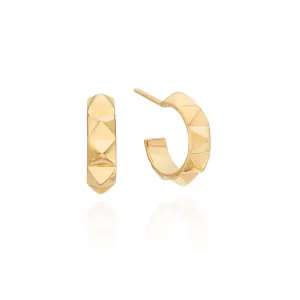 Small Studded Hoop Earrings - Gold