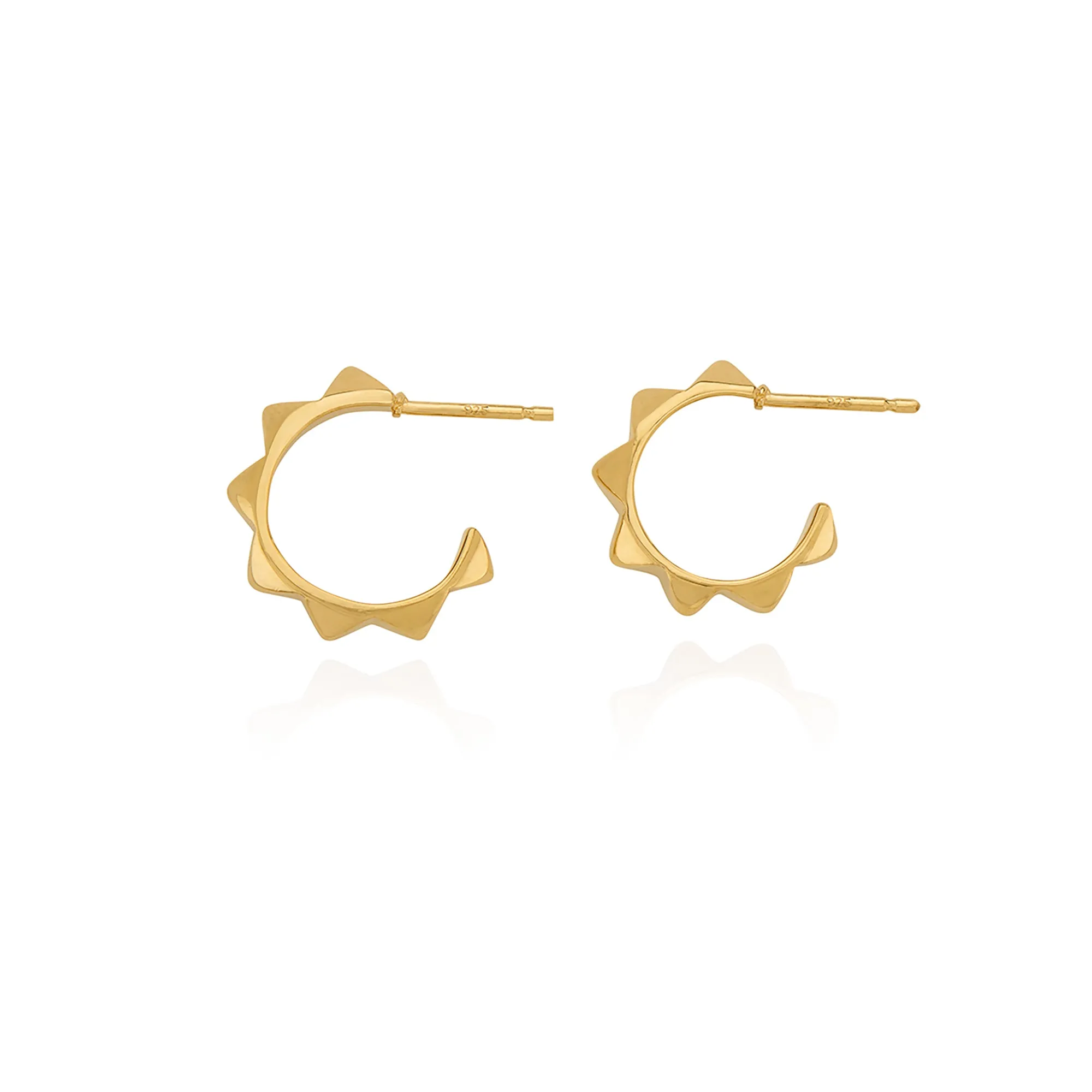Small Studded Hoop Earrings - Gold