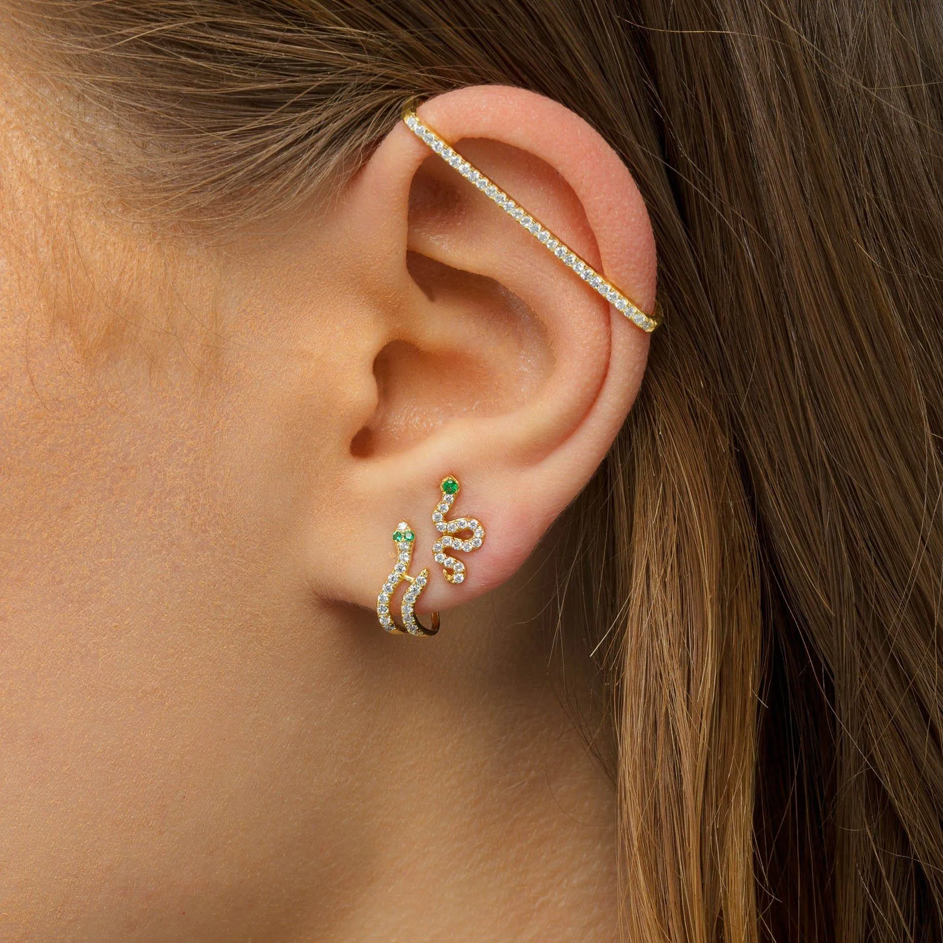 Snake Hook Stud Earring