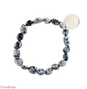 Snowflake Obsidian Tumbled Bracelets