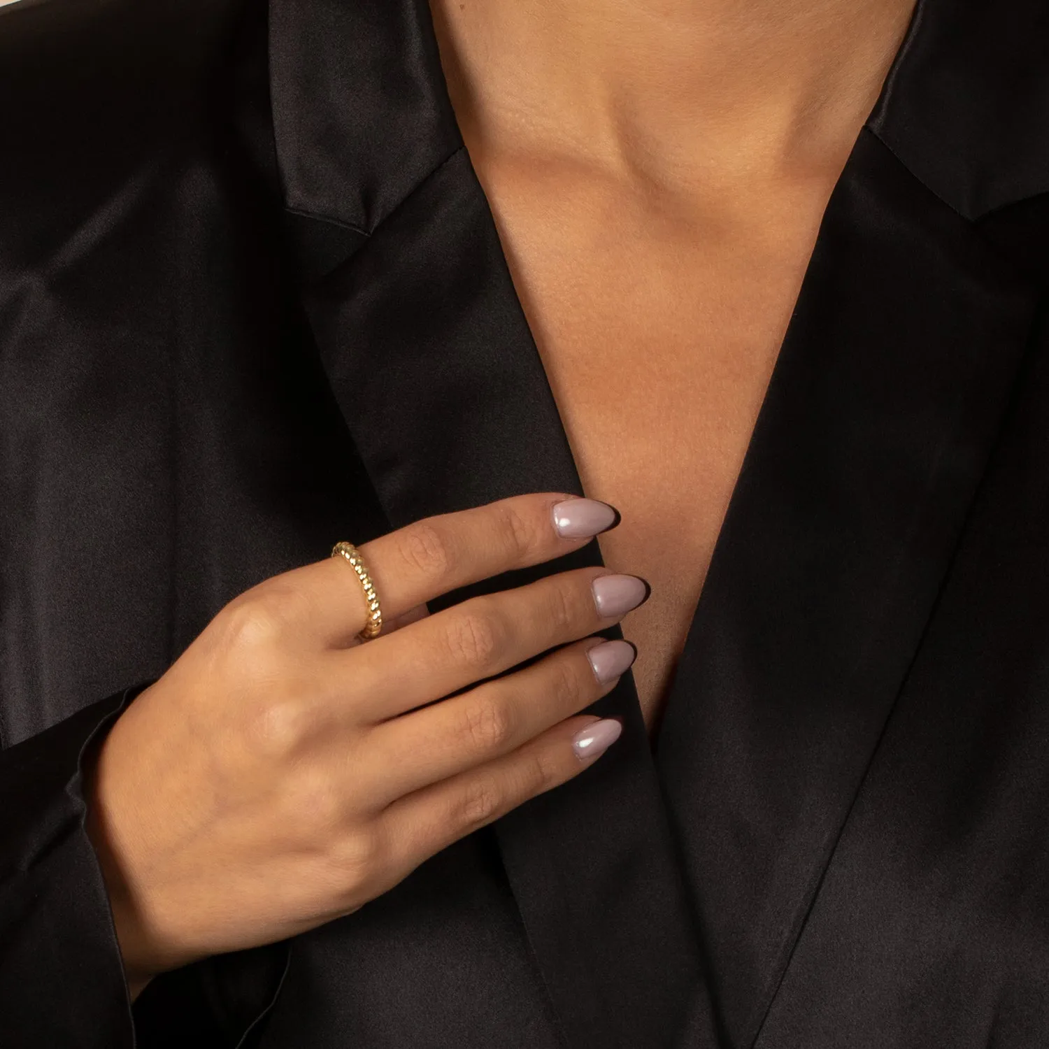 Solid Twisted Rope Band Ring