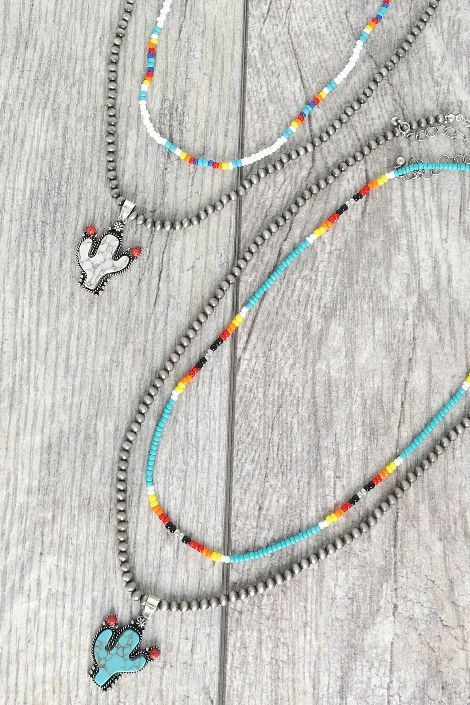 Sophia collection Western Navajo Pearl Beaded Cactus Necklace