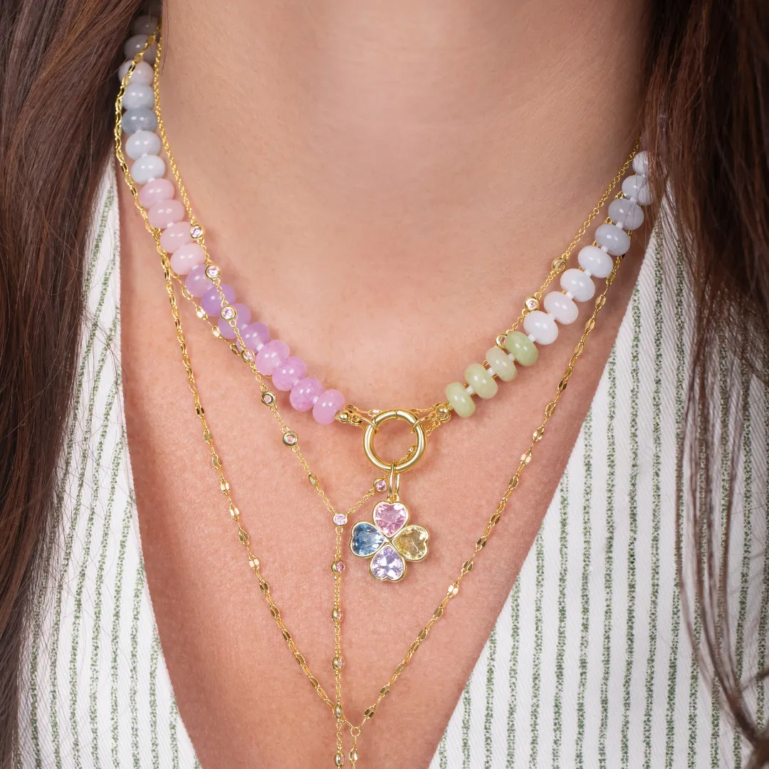 Sparkly Pastel Clover Charm