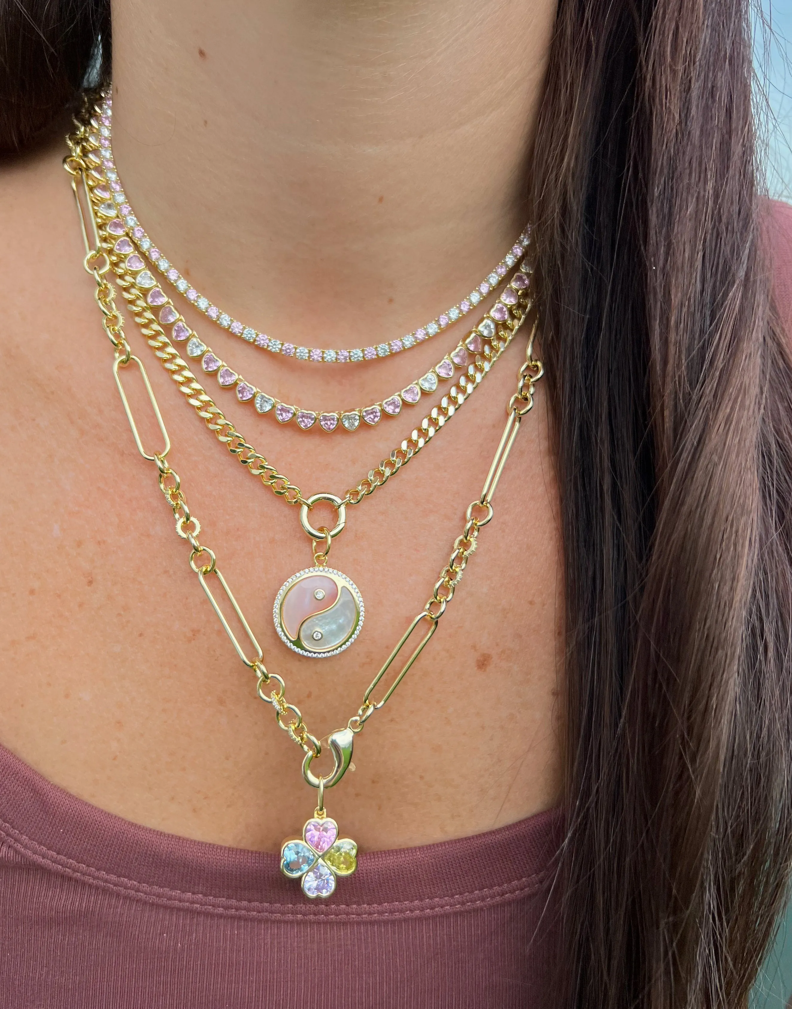 Sparkly Pastel Clover Charm