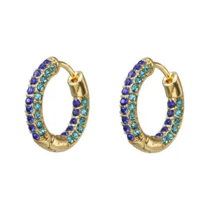 Stackable Rainbow of Colors Huggie Hoop Earrings