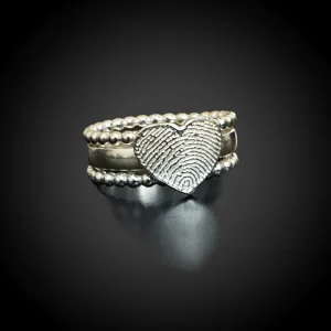 Stacking Fingerprint Ring Bands | Sterling Silver