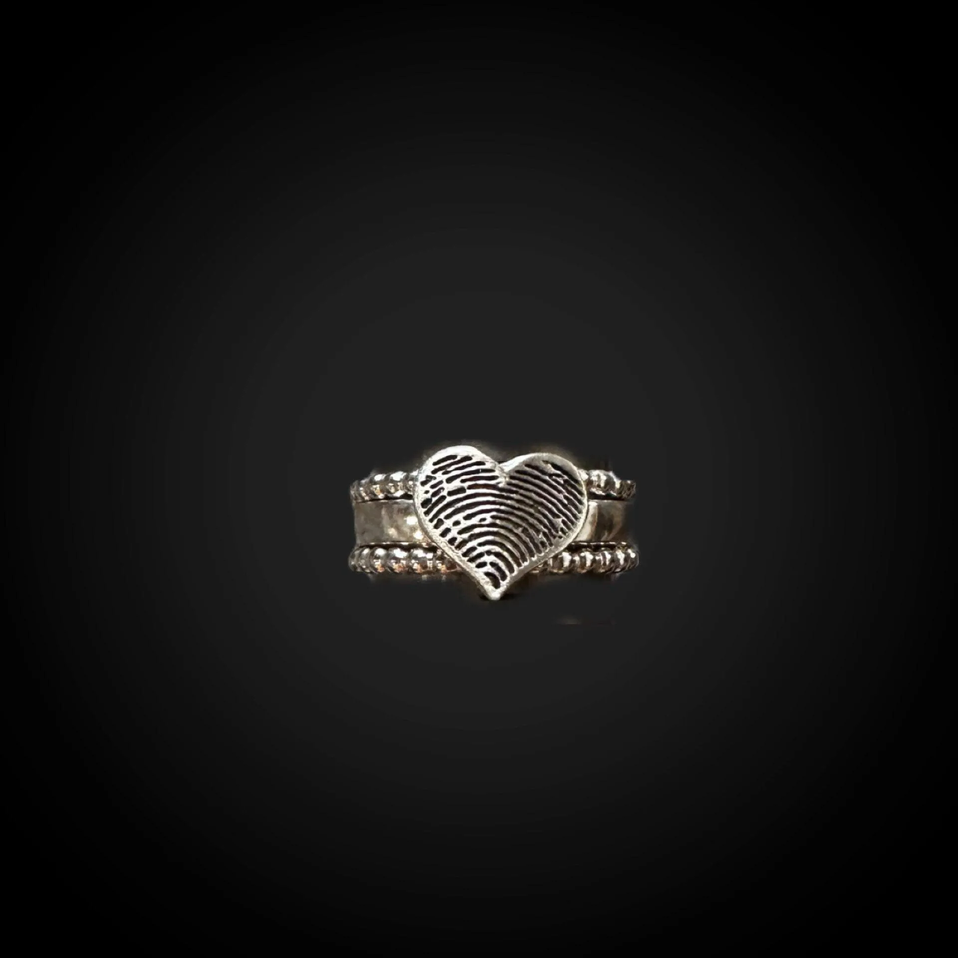 Stacking Fingerprint Ring Bands | Sterling Silver