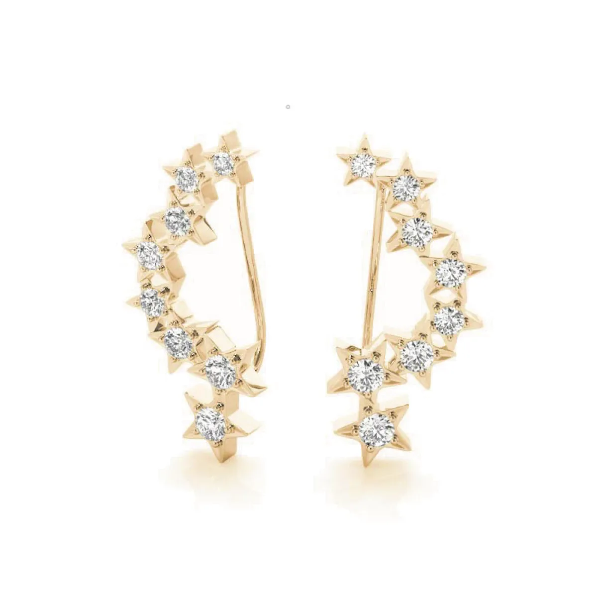 Star Diamond Ear Climbers