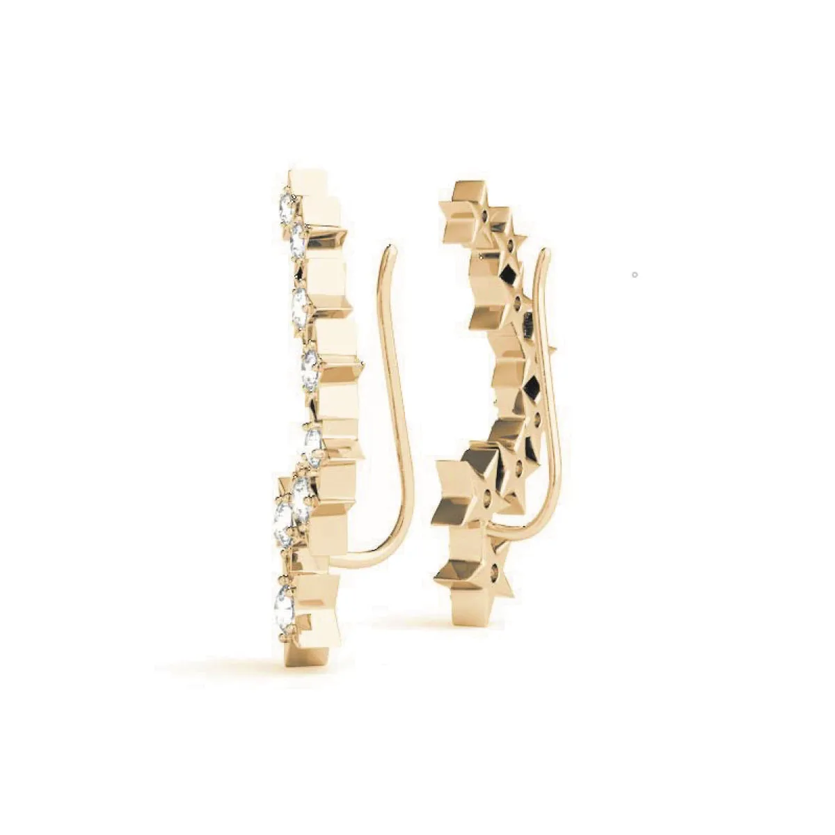 Star Diamond Ear Climbers