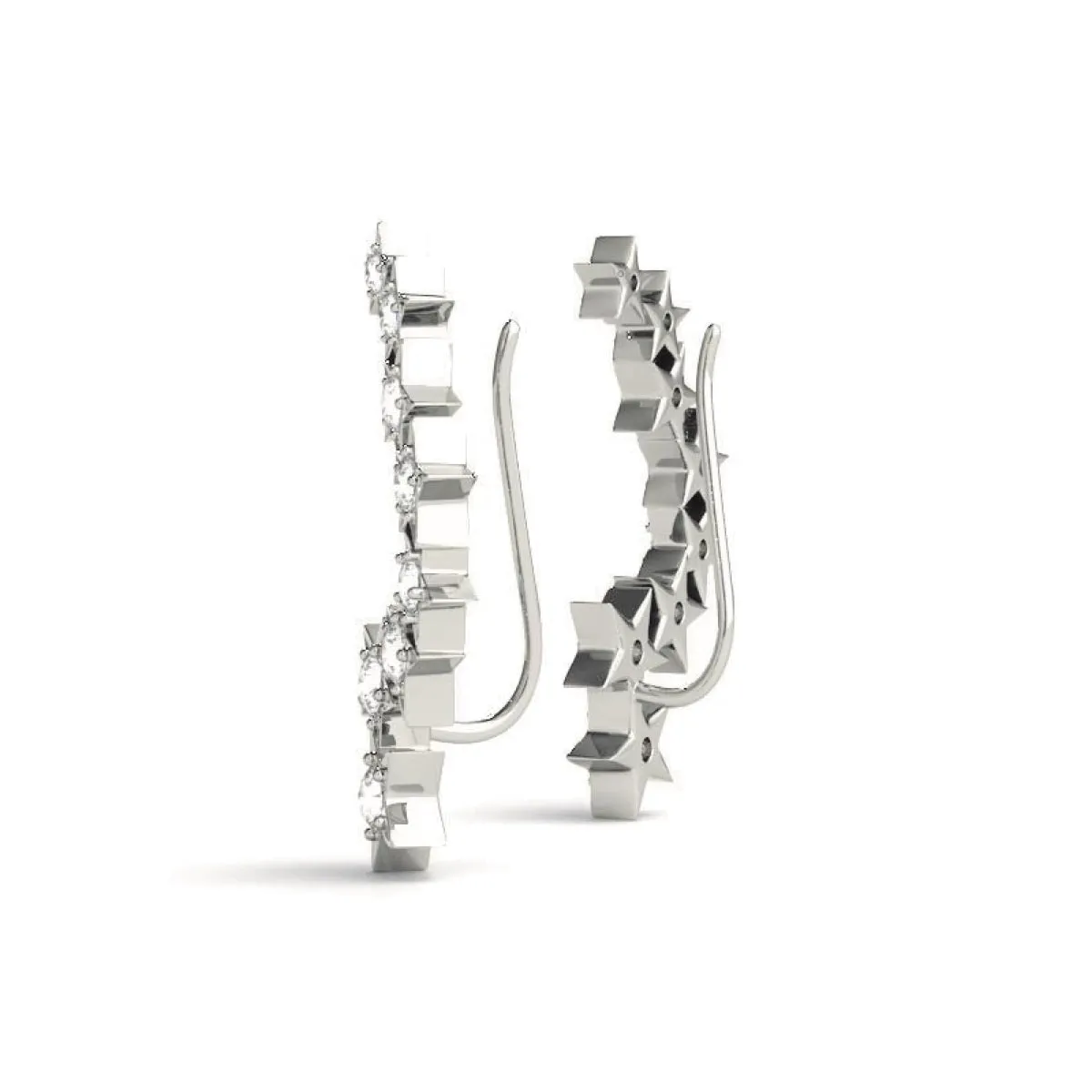 Star Diamond Ear Climbers