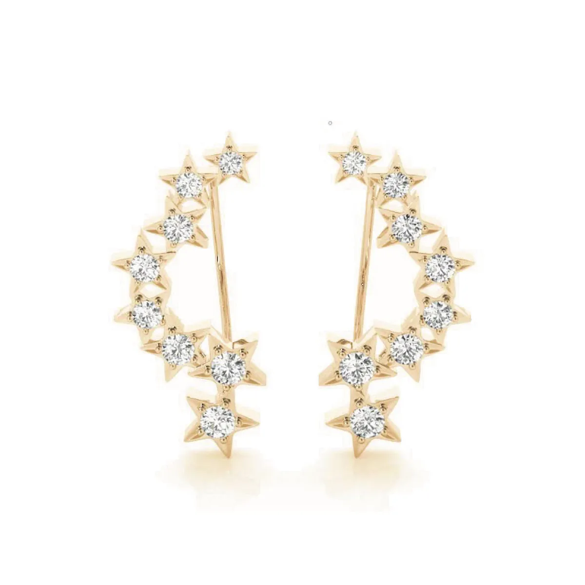 Star Diamond Ear Climbers