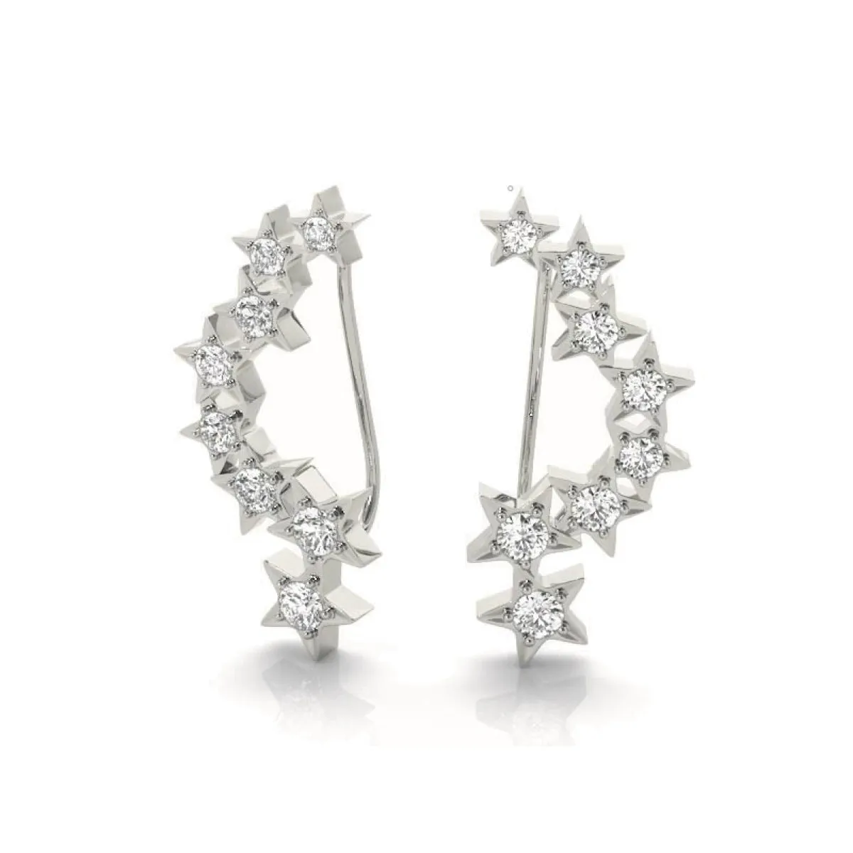 Star Diamond Ear Climbers
