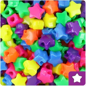 Star Pony Beads - Neon (250 Pack)