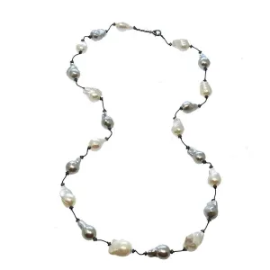 Stationed Baroque Pearl Necklace