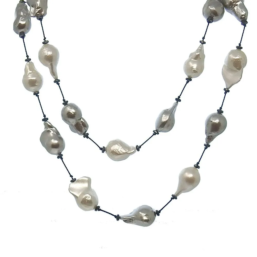 Stationed Baroque Pearl Necklace