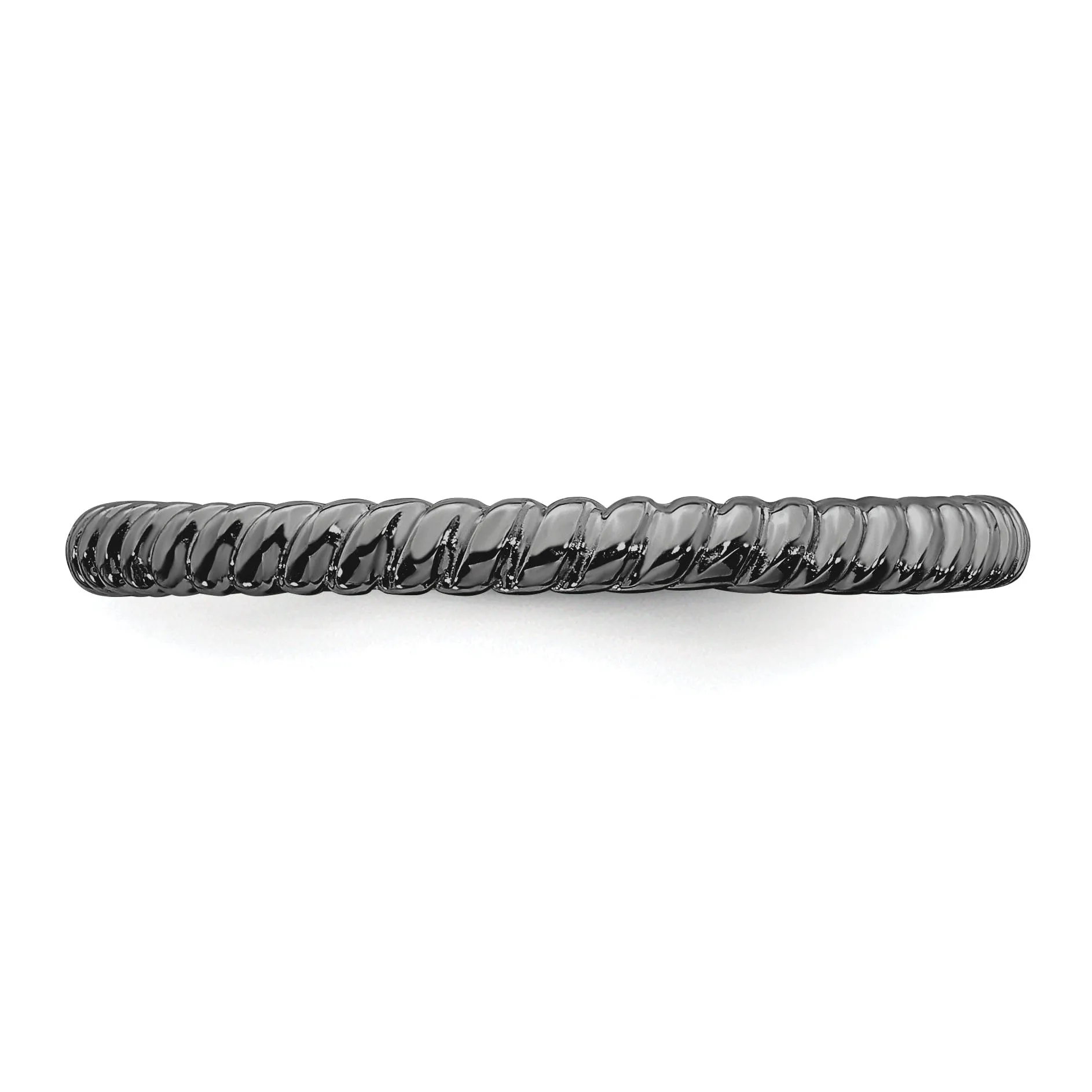 Sterling Silver Black-Plated Twisted Ring