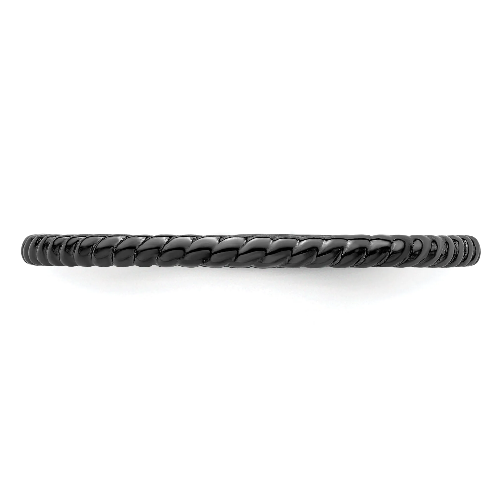 Sterling Silver Black-Plated Twisted Ring