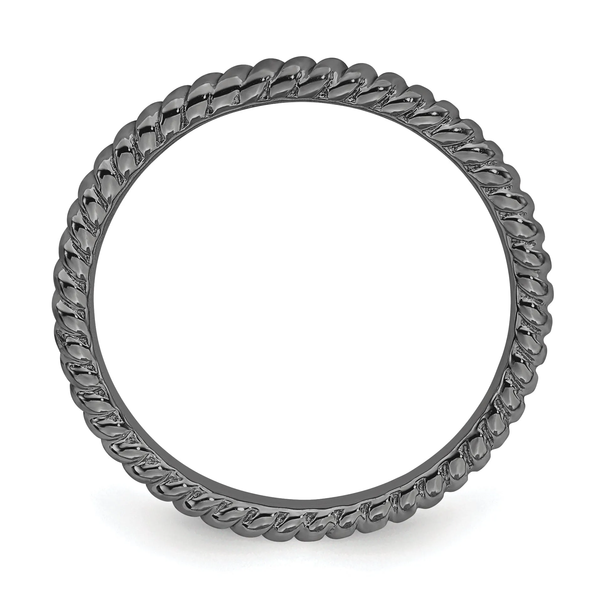 Sterling Silver Black-Plated Twisted Ring