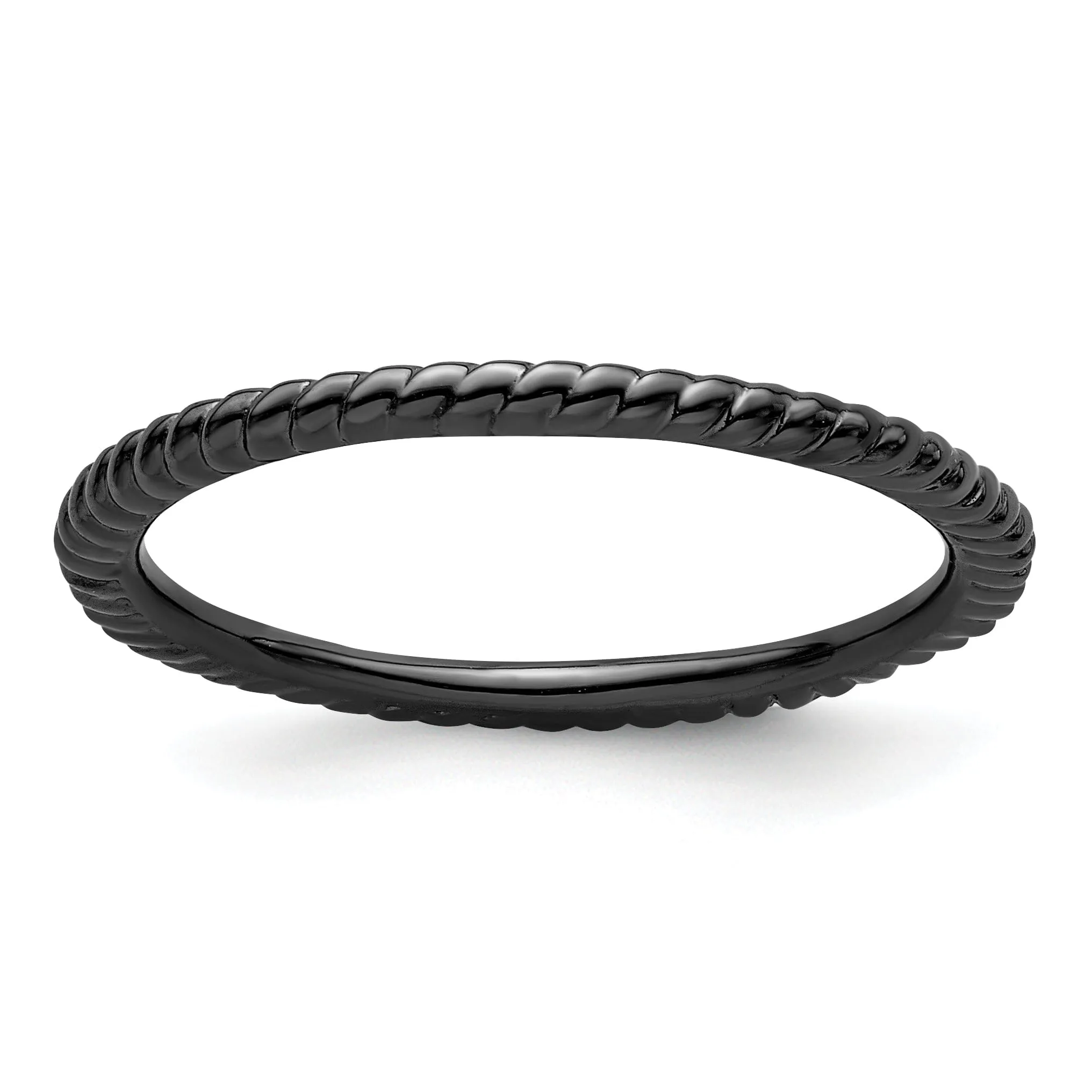 Sterling Silver Black-Plated Twisted Ring