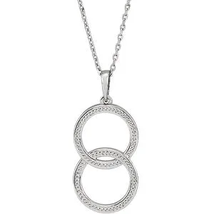 Sterling Silver Interlocking Beaded 16-18" Necklace