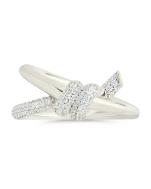 Sterling Silver Irene CZ Twisted Ring