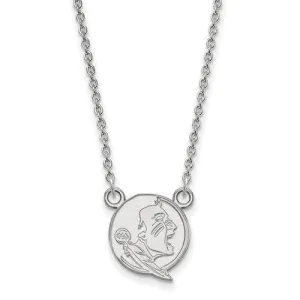 Sterling Silver LogoArt Florida State University Small Pendant w/Necklace
