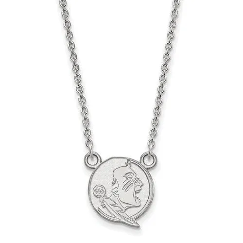 Sterling Silver LogoArt Florida State University Small Pendant w/Necklace