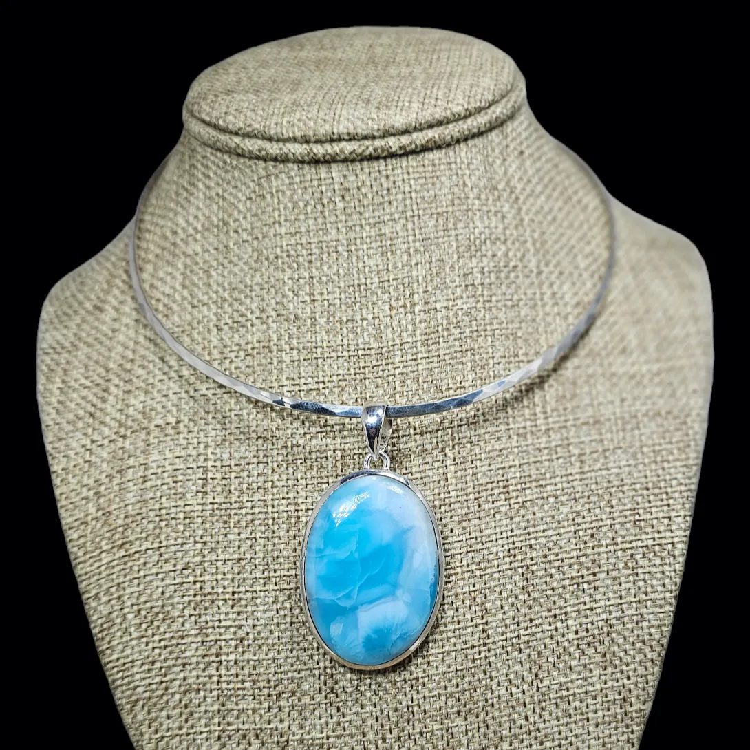 Sterling Silver Pendant with Larimar