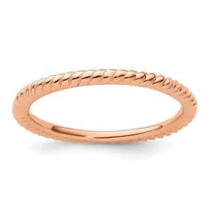 Sterling Silver Pink-Plated Twisted Ring