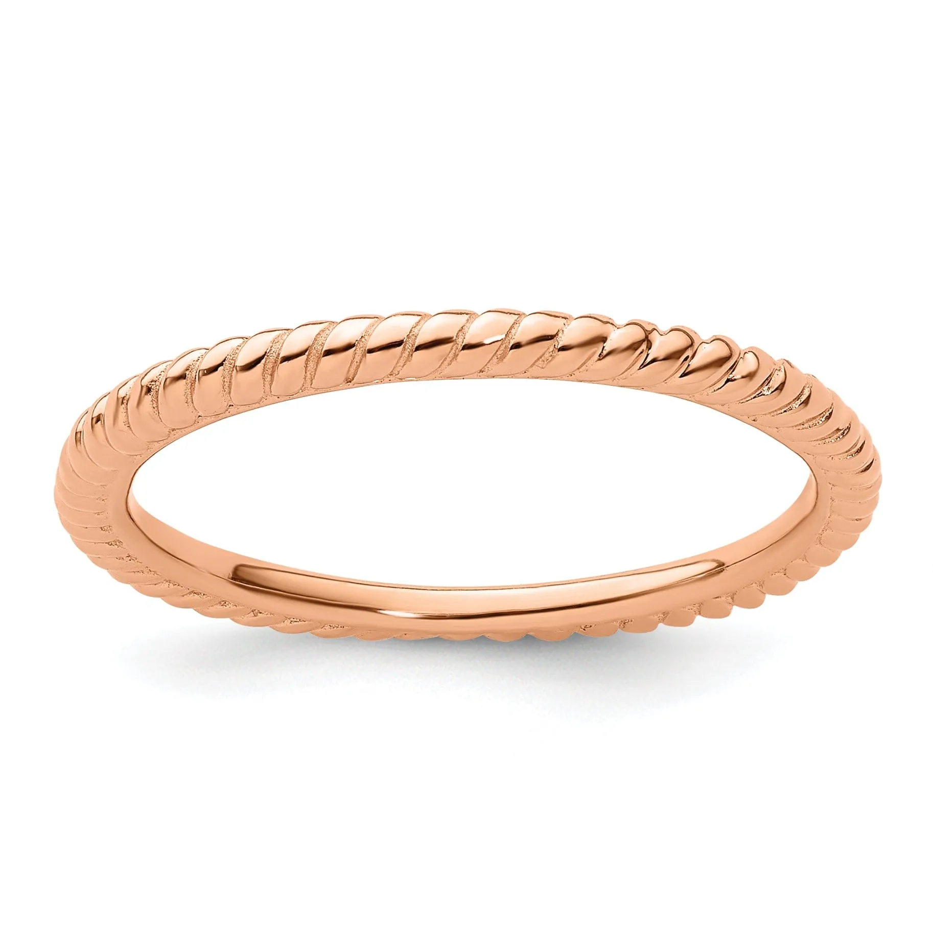 Sterling Silver Pink-Plated Twisted Ring