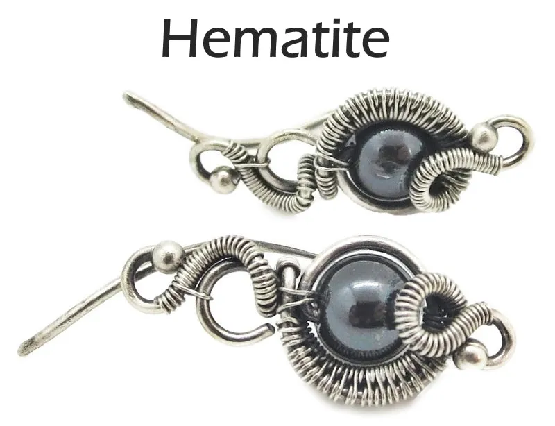 Sterling Silver "Orbit" Ear Pins with Customizable Gemstones (20 stone options)