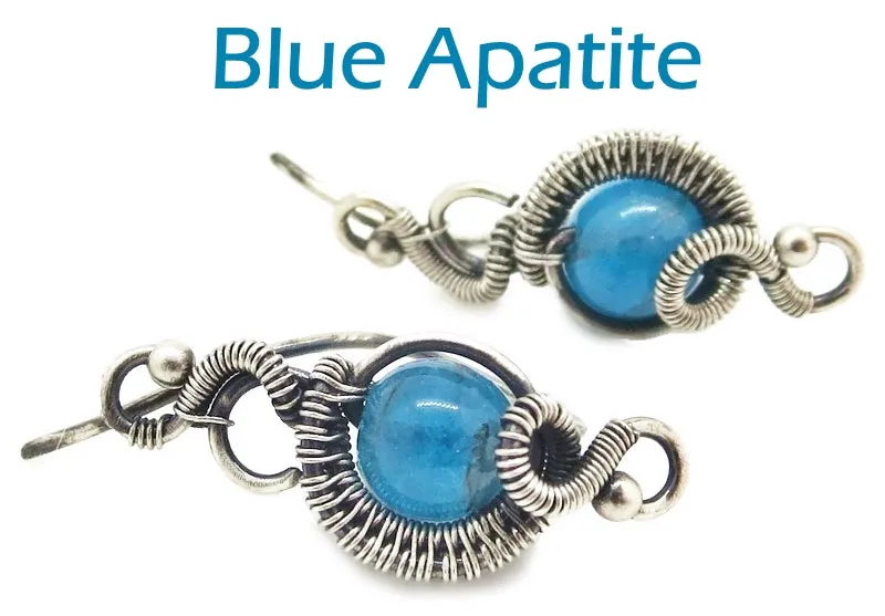 Sterling Silver "Orbit" Ear Pins with Customizable Gemstones (20 stone options)