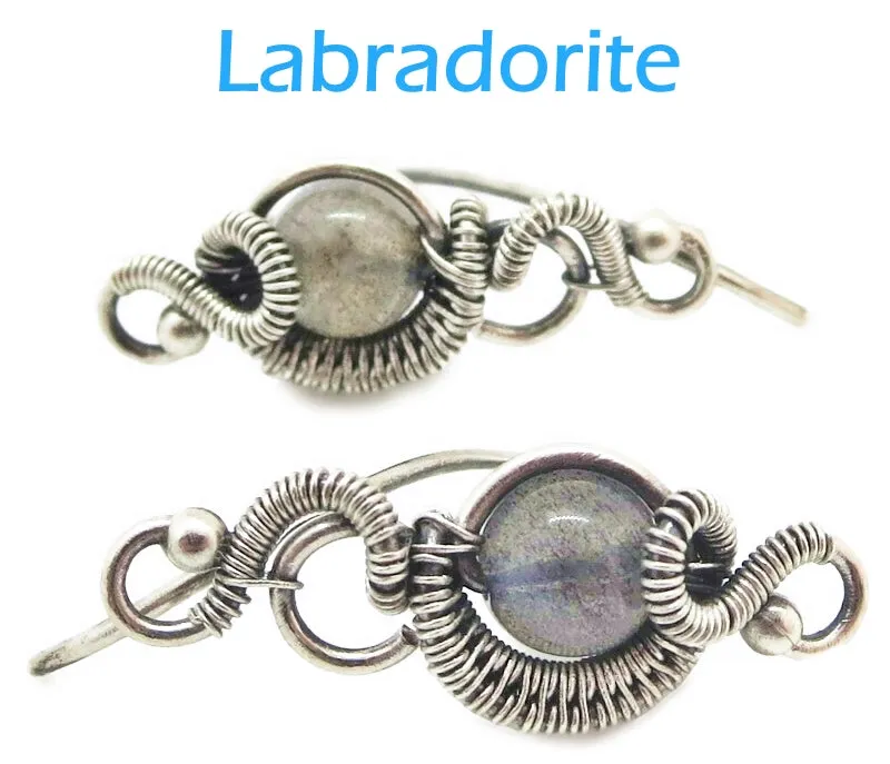 Sterling Silver "Orbit" Ear Pins with Customizable Gemstones (20 stone options)