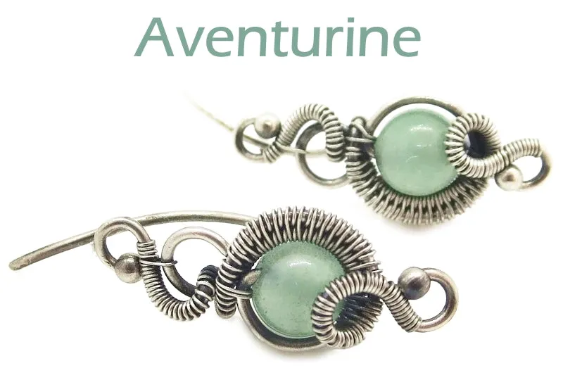 Sterling Silver "Orbit" Ear Pins with Customizable Gemstones (20 stone options)