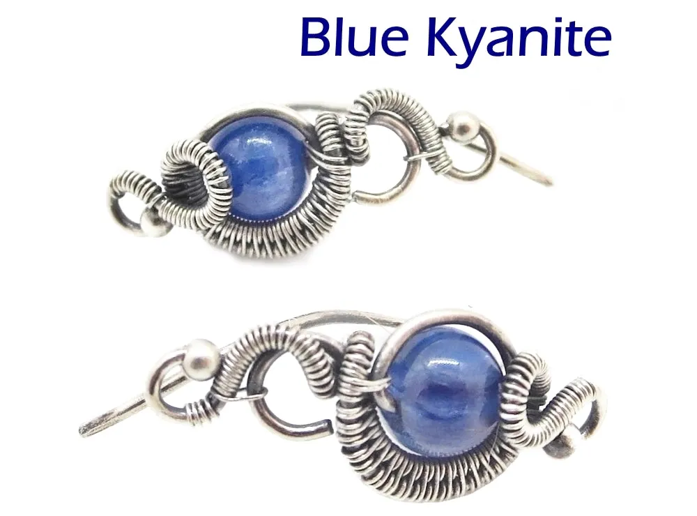 Sterling Silver "Orbit" Ear Pins with Customizable Gemstones (20 stone options)