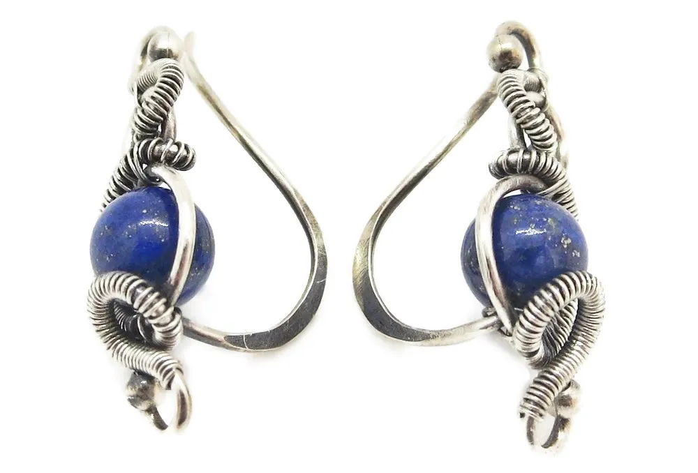 Sterling Silver "Orbit" Ear Pins with Customizable Gemstones (20 stone options)