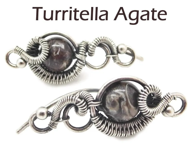 Sterling Silver "Orbit" Ear Pins with Customizable Gemstones (20 stone options)