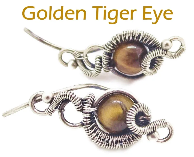 Sterling Silver "Orbit" Ear Pins with Customizable Gemstones (20 stone options)