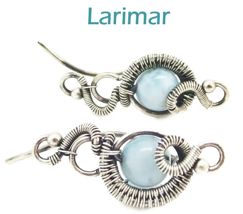Sterling Silver "Orbit" Ear Pins with Customizable Gemstones (20 stone options)