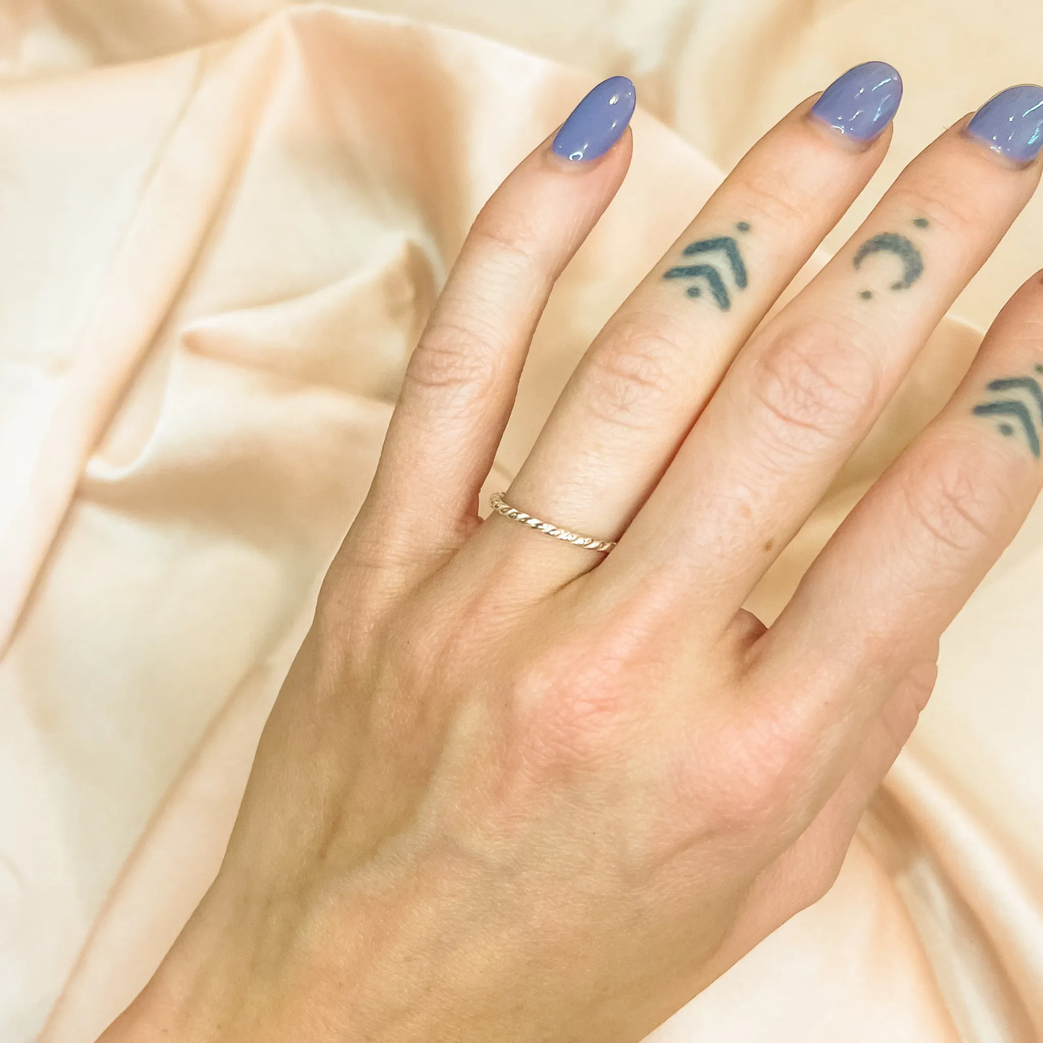 Sterling Silver Stacker - Twisted Pattern (Single)