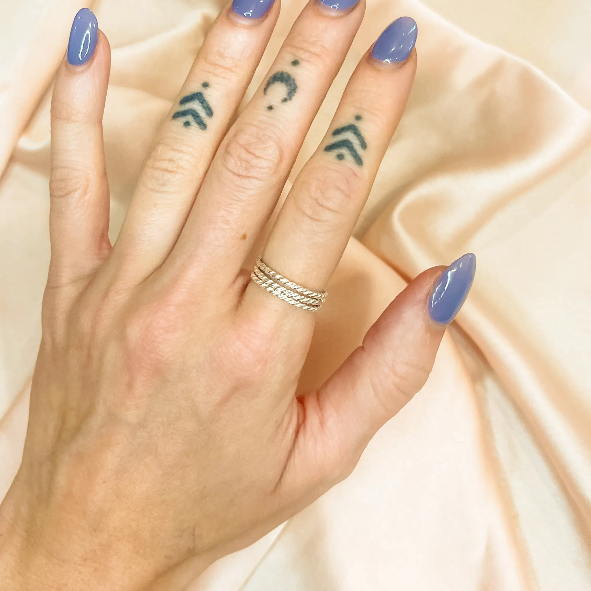 Sterling Silver Stackers - Twisted Pattern (Set of 3)
