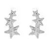 Sterling Silver Triple Star Climber Earrings