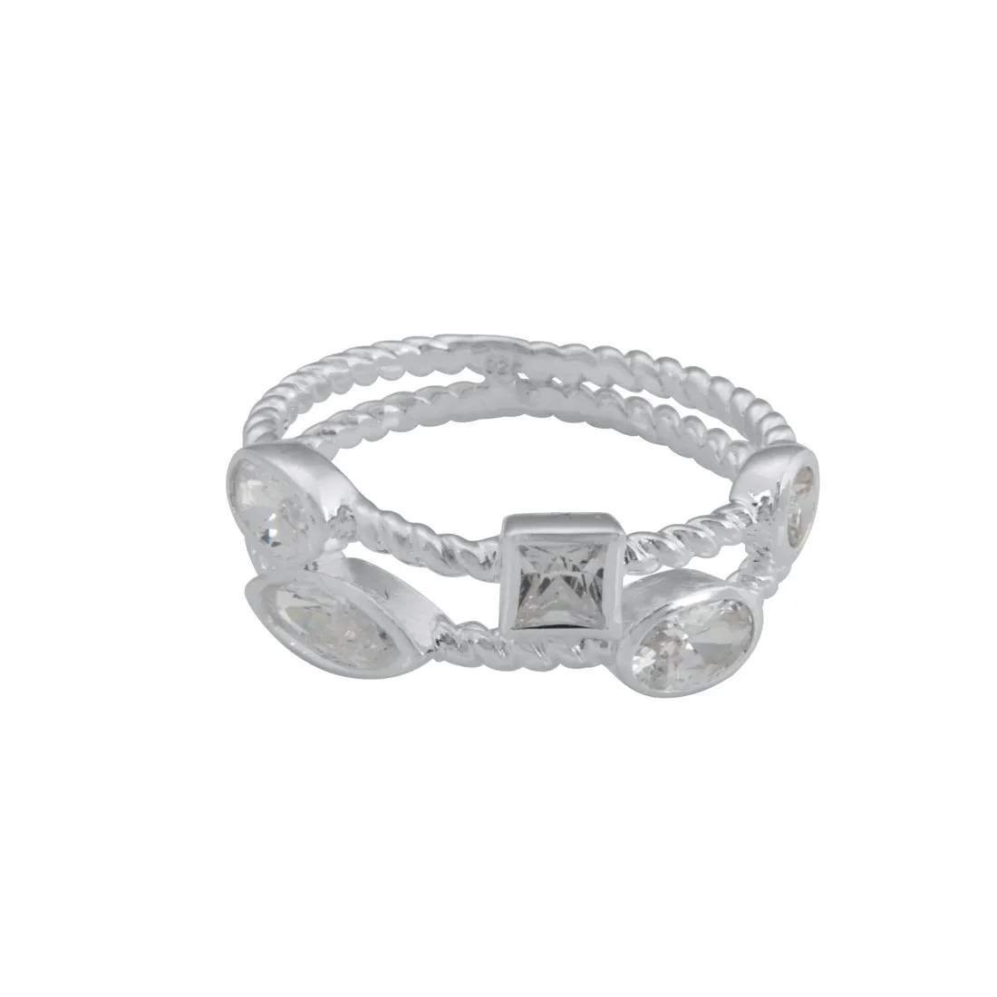 Sterling Silver White Cubic Zirconia Stackable Ring