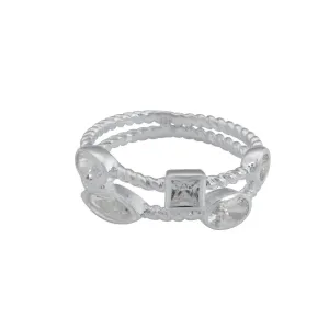 Sterling Silver White Cubic Zirconia Stackable Ring