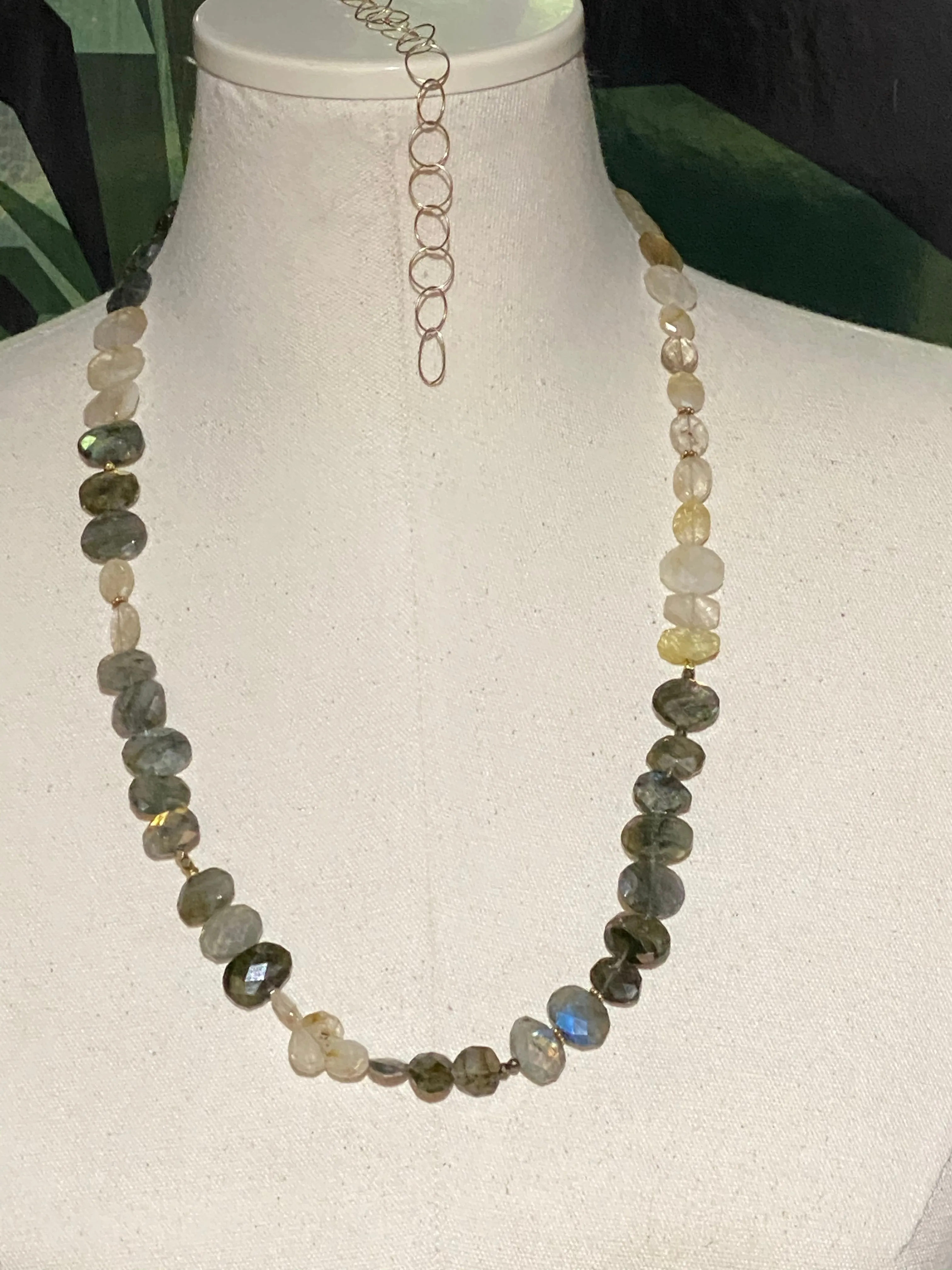 Stone Beaded Chain Necklace